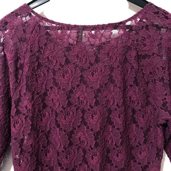 Denver Hayes | Purple Floral Lace Top | Size XL - Picture 10 of 14